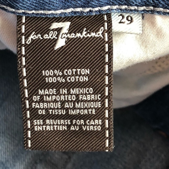 7 For All Mankind A Pocket Straight Leg Button Fly Jeans Size 29 - Picture 9 of 11